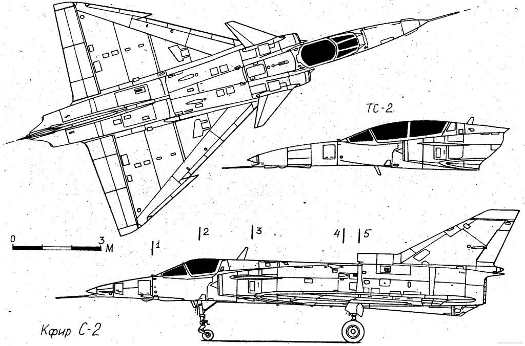 Israel spioniert erfolgreichauch in befreundeten Staaten. Bauplan des Kfir, den Israel dank "Technologietransfer" aus der Schweiz entwickeln konnte. © airwar.ru